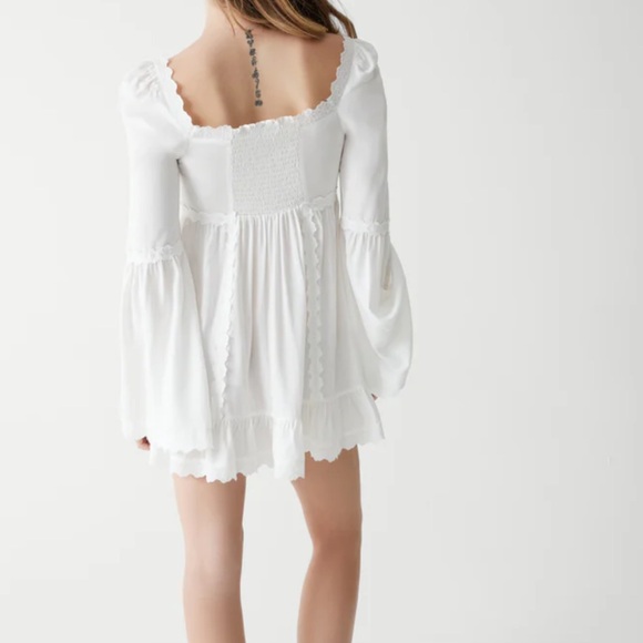 FRANKIES BIKINIS white sunflower mini long sleeve dress SOLD OUT EVERYWHERE NWT - Picture 4 of 6